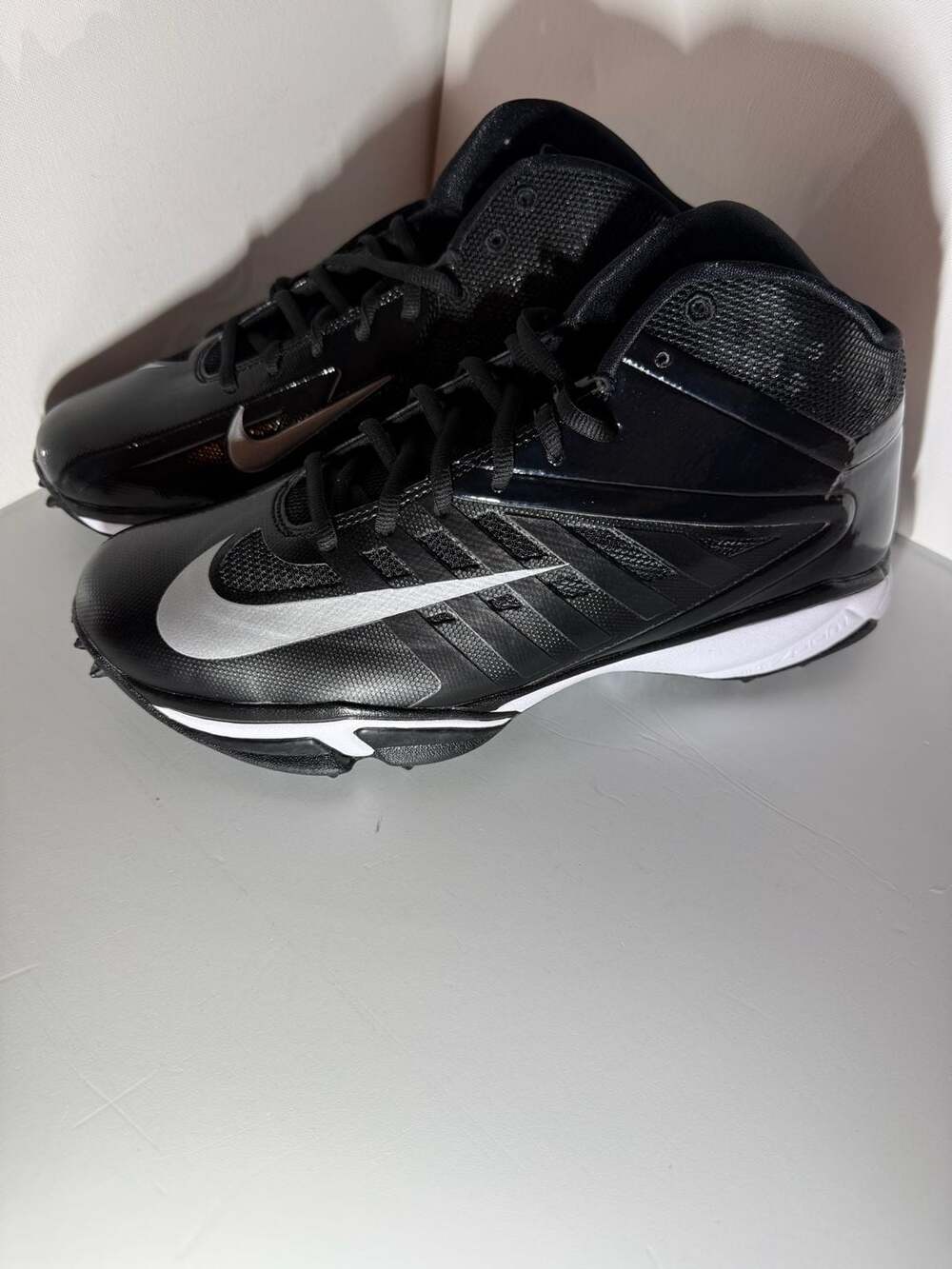 Nike Vapor Pro 3/4 Destroyer Turf Football Cleats Black Silver 527879-001